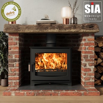 Ecosy+ Panoramic  9 -  Ecodesign - Slimline Wood Burning Stove (10kw Maximum Output)